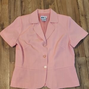 I.N. Studio Pink Blazer with Notched Lapel and Structured Shoulders